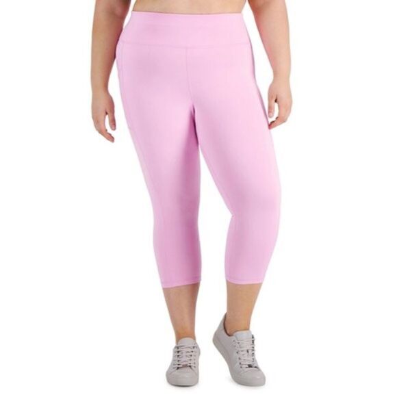 Ideology Pink Stone High Rise Side Pocket Crop Leggings Side 1X NWT - Picture 1 of 5